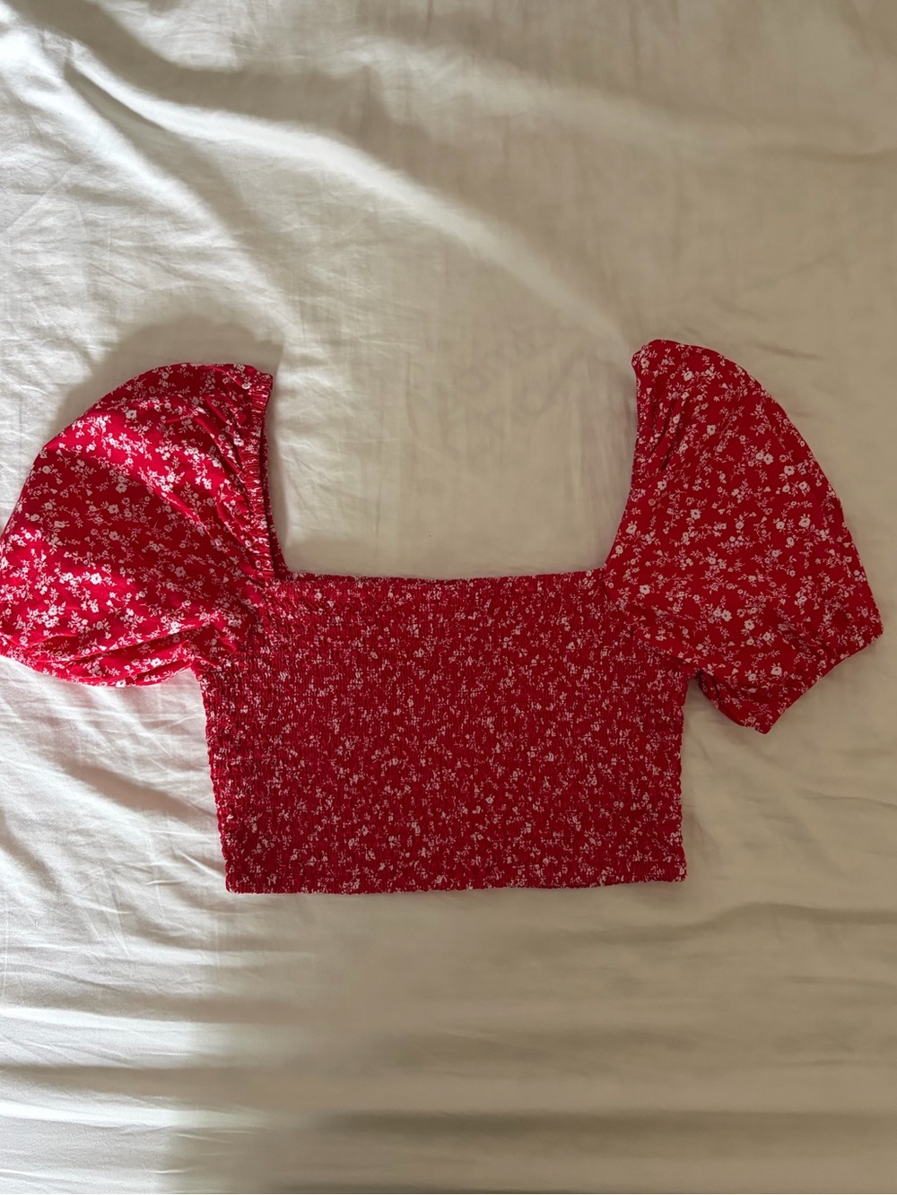 Altar'd State Red Floral Square-Neck Crop Top